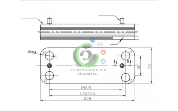 Scambiatore caldaia Baxi Eco 3, Duo tec compact, Eco 240Fi, Eco 5 compact 12 piastre 5686670 156.5 mm - immagine 2